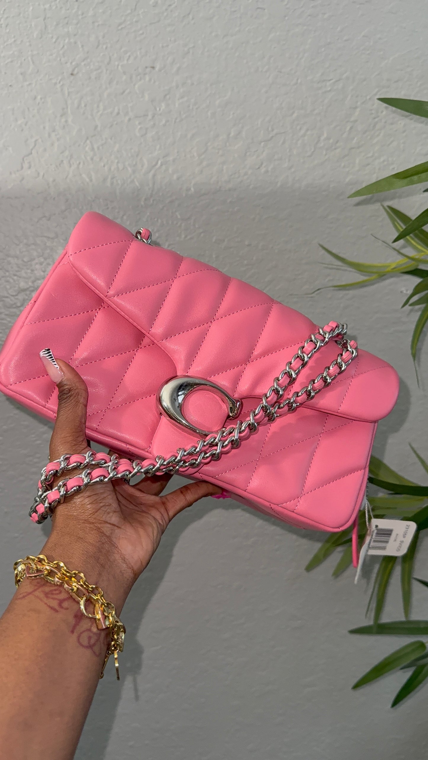 Pink and Silver crossbody bag