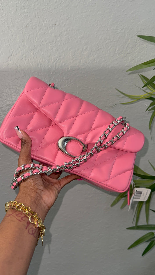 Pink and Silver crossbody bag